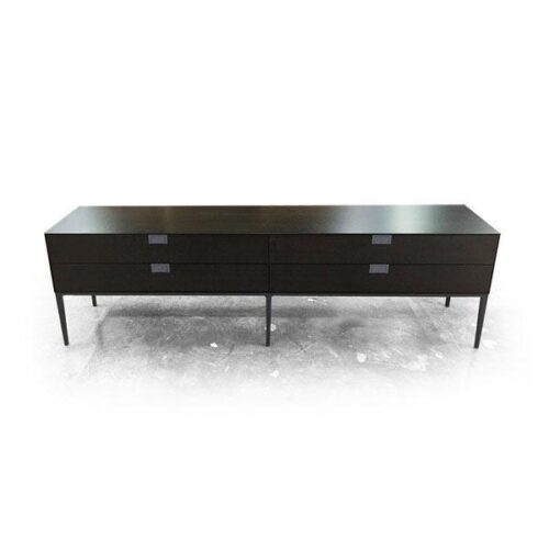 黑胡桃黑鐵高腳餐邊櫃 低調奢華質感：圖片 1