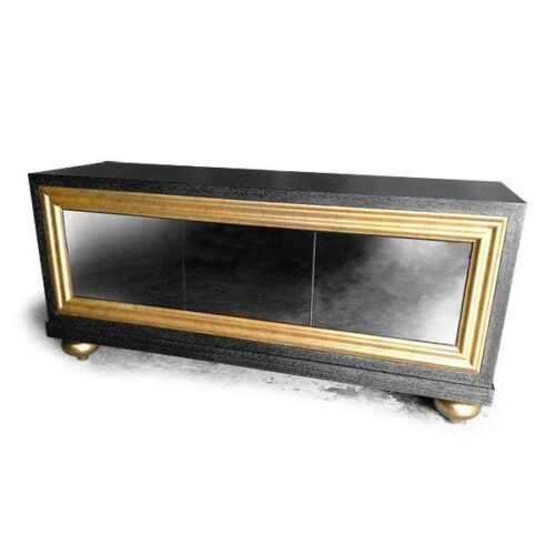 金箔黑木紋邊櫃 餐廳變藝廊：圖片 1