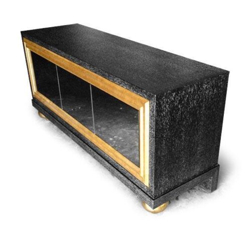 金箔黑木紋邊櫃 餐廳變藝廊：圖片 2