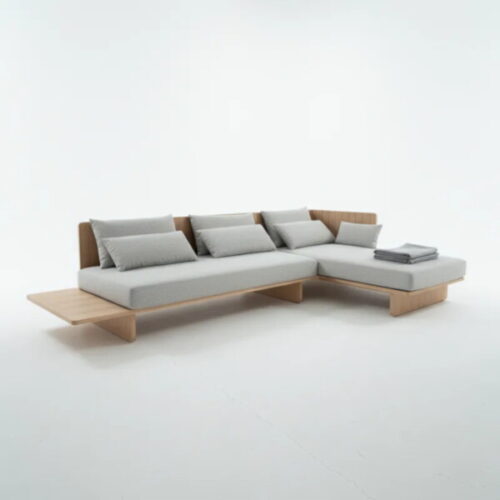 直紋延伸邊几L型沙發 打造最療癒的客廳角落：圖片 1