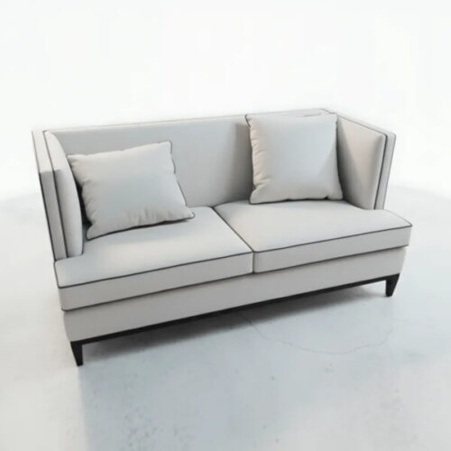 米灰黑邊雙人沙發 個性極簡精品級存在感：圖片 1