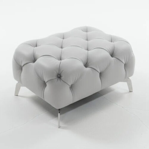 灰境菱紋摩登腳凳 不鏽鋼腳座襯出精品感：圖片 1