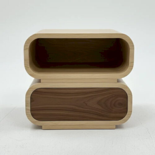 曲木雙層床頭櫃 橡木×胡桃搭配演出：圖片 2