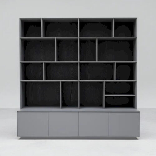 都會灰境收納書櫃 高收納大量藏書與展示：圖片 2