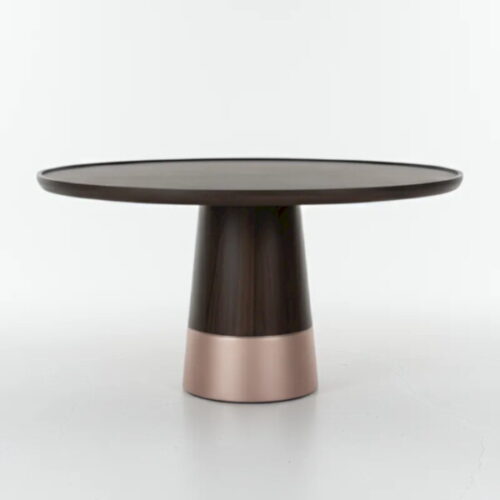 木紋金屬奢雅圓桌 簡潔線條勾勒現代美感：圖片 1