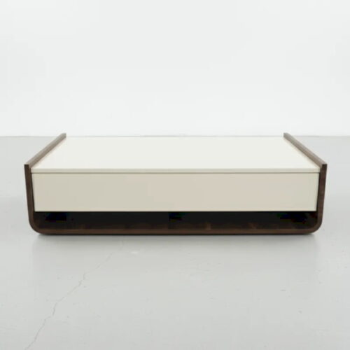 胡桃象牙白收納茶几 三角立體桌腳：圖片 2