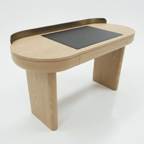 極簡線條圓弧書桌 視覺沈穩又圓潤：圖片 1