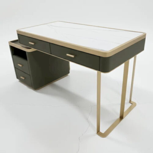 鈦金石面輕奢書桌 居家工作到化妝桌優雅切換：圖片 1