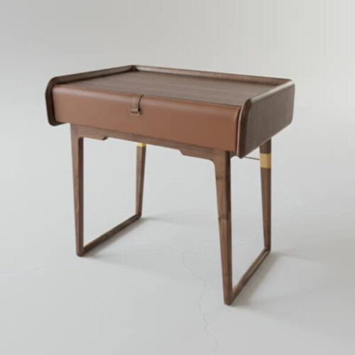 皮革胡桃木復古化妝桌 老件旅行箱般迷人氣質：圖片 1