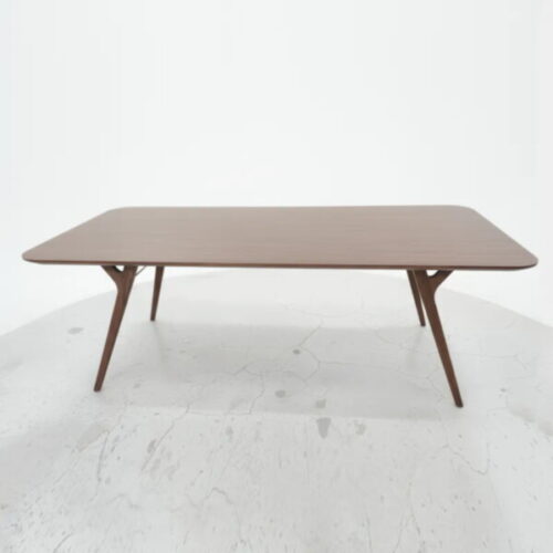 胡桃實木餐桌 北歐胡桃實木腳餐桌 俐落圓角長方桌：圖片 2