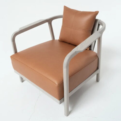 咖啡館角落扶手椅 焦糖系慵懶時光：圖片 1