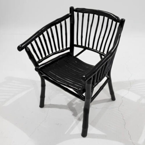 東方夜色實木弧背椅 東方味的時髦休閒椅：圖片 1