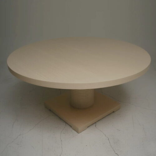 淺木紋麻繩圓桌 包覆麻繩的圓柱腳座：圖片 1