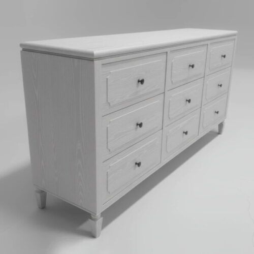 純白木語九抽收納邊櫃 打造純淨北歐居家氛圍：圖片 1