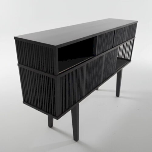 黑幕格柵高腳玄關櫃 俐落線條的低調主角：圖片 2