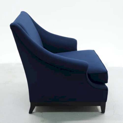 英倫深海藍高背沙發 優雅弧度經典英倫風範：圖片 1