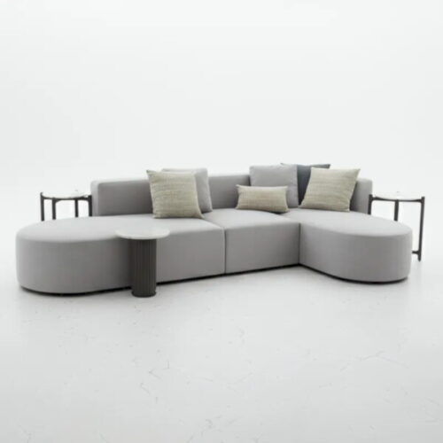 雲灰圓弧聚會沙發 營造飯店大廳的氛圍：圖片 1