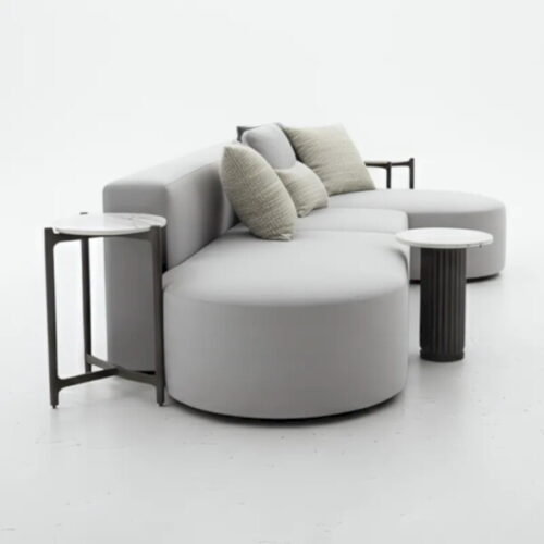 雲灰圓弧聚會沙發 營造飯店大廳的氛圍：圖片 2