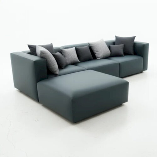 訂製沙發 藍綠色組合L型沙發 沉穩設計感的客廳主角：圖片 1