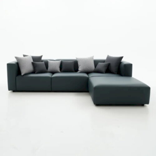 訂製沙發 藍綠色組合L型沙發 沉穩設計感的客廳主角：圖片 2