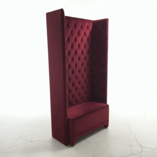 紅酒絨高背卡座沙發 營造半包廂私密空間：圖片 1