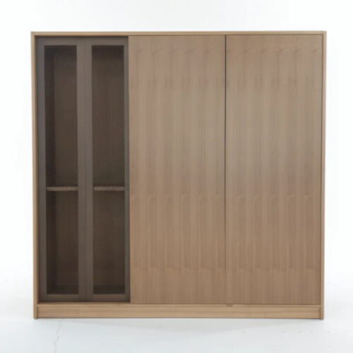 北歐木語衣櫃 玻璃門片+滑門大容量：圖片 1