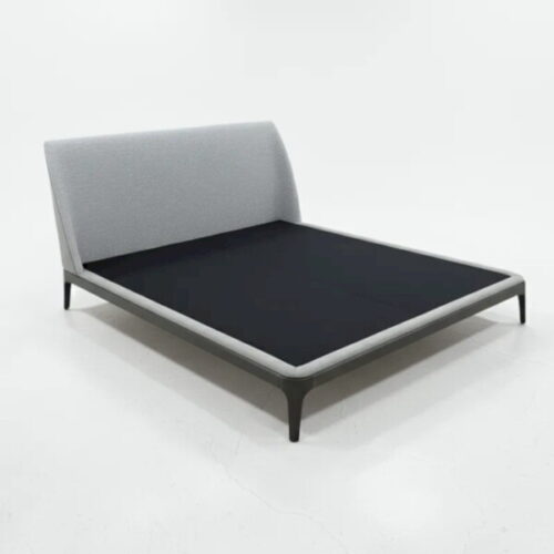 北歐弧面高背床架 溫潤木腳搭配白色軟包：圖片 3