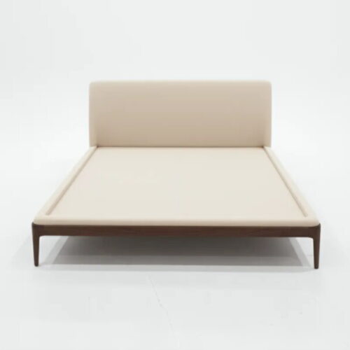 北歐弧面高背床架 溫潤木腳搭配白色軟包：圖片 7