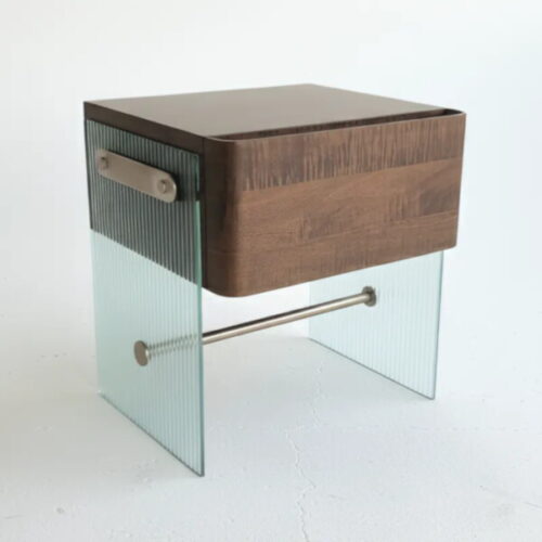 波光胡桃床頭櫃 空間更顯輕盈：圖片 1