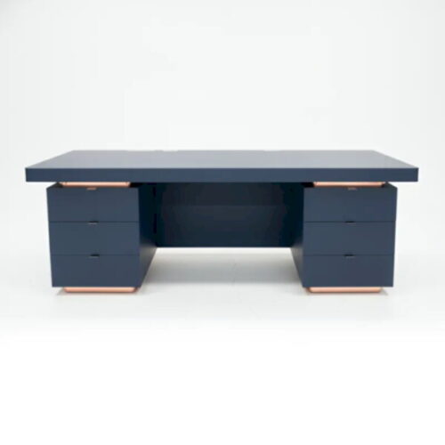 海軍藍鈦金腳辦公桌 增添低調奢華與現代金屬光澤：圖片 2