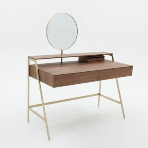 北歐金色框腳化妝桌 美感、收納一次滿足：圖片 1