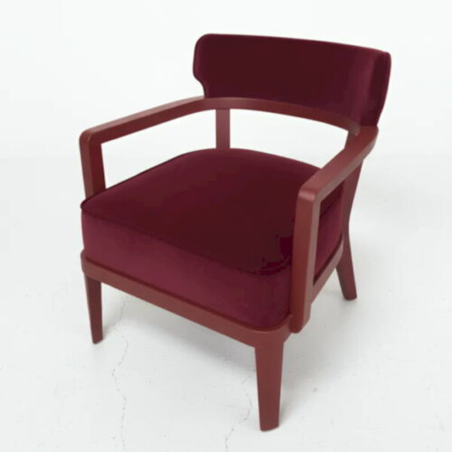 現代實木絨布扶手椅 高貴優雅氣場：圖片 1