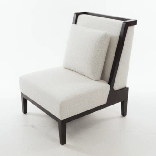 細框實木現代休閒椅 輕奢安靜休憩角落：圖片 1