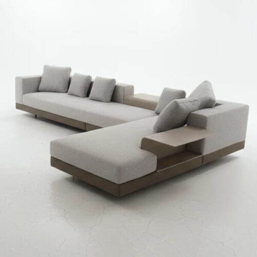 L型極簡邊几布沙發 空間舒適兼得：圖片 1