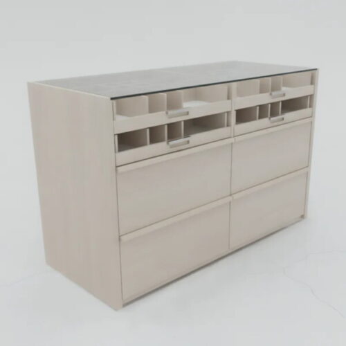 淺木色玻面中島櫃 優雅大收納：圖片 1