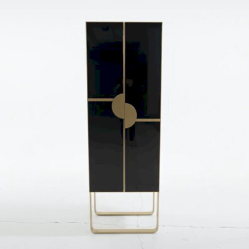 高光黑漆鈦金框高櫃 空間瞬間華麗：圖片 2