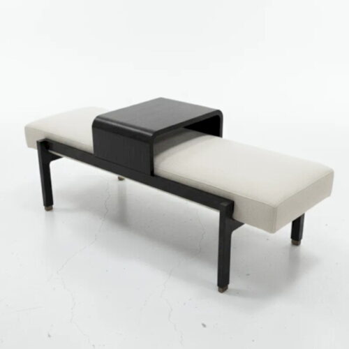 黑白弧面茶几長凳 打造飯店級玄關:圖片 1