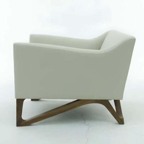 米白胡桃休閒椅  優雅設計氛圍：圖片 2